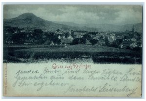 1899 Mountain Buildings View Greetings from Reutlingen Germany Antique Postcard