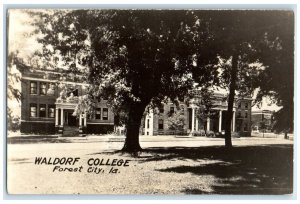 c1940's Waldorf College Building Campus Forest City Iowa IA RPPC Photo Postcard