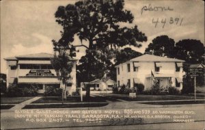 Sarasota Florida FL Motel 1930s-50s Postcard