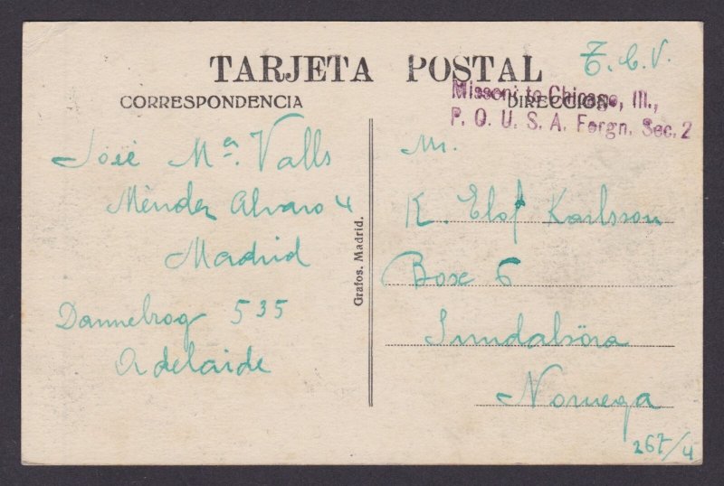 SPAIN, Vintge postcard, Madrid, Plaza de España