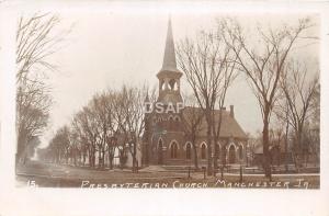 C1/ Manchester Iowa Ia Real Photo RPPC Postcard c1910 Presbyterian Church