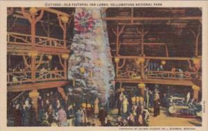 Old Faithfull Inn Lobby Yellowstone National Park Curteich