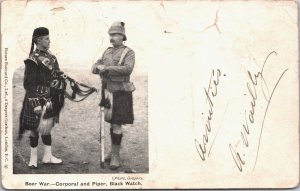 South Africa Boer War Corporal And Piper, Black Watch Vintage Postcard 09.09