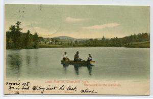 Loch Mariott Boating Churchill Park Stamford Catskills New York 1907 postcard