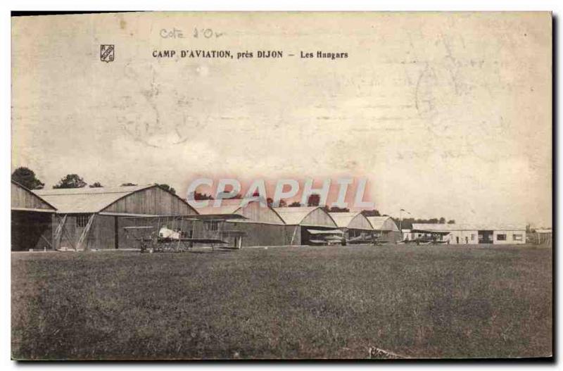 Old Postcard Jet Aviation Camp & # 39aviation near Dijon Hangars