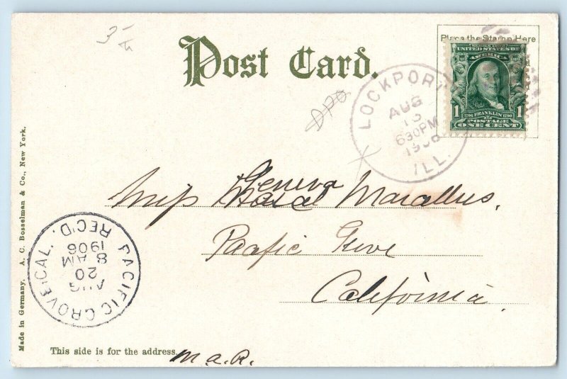 c1908 Joliet Illinois IL Vintage Postcard State Penitentiary View Building Trees