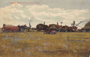 Casselton North Dakota Threshing Wheat, Color Lithograph Vintage Postcard U10273