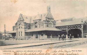 CORNWALL & LEBANON TRAIN DEPOT LEBANON PENNSYLVANIA POSTCARD 1905