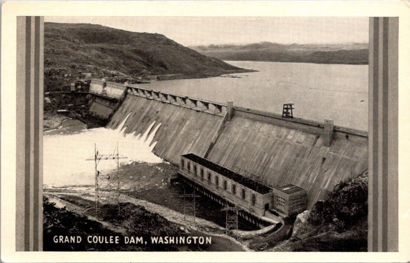 Vintage Postcard GRAND COULEE DAM, WASHINGTON JP5