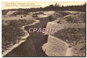 Old Postcard Vimy Ridge Trenches German Cote De Vimy Tranchees German Militaria