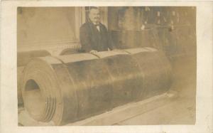 C-1910 Factory Industry large Roll Manager RPPC real photo postcard 290