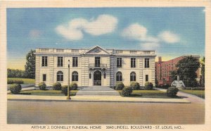 G82/ St Louis Missouri Postcard Linen Donnelly Funeral Home Mortuary