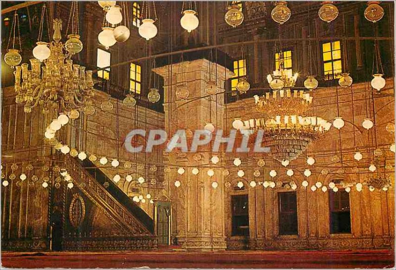 Postcard Modern Cairo Interior view of Mohammed Ali Mosque at the Citadel