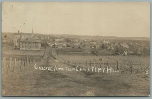 CASCADE IA FROM CEMETERY HILL ANTIQUE REAL PHOTO POSTCARD RPPC