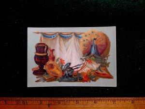 Victorian Trade Card Gillett's Mammoth Pepper Box Bluing Peacock Image F40
