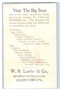 1880s W.R. Lawfer & Co. Allentown's Department Store Adorable Child P208