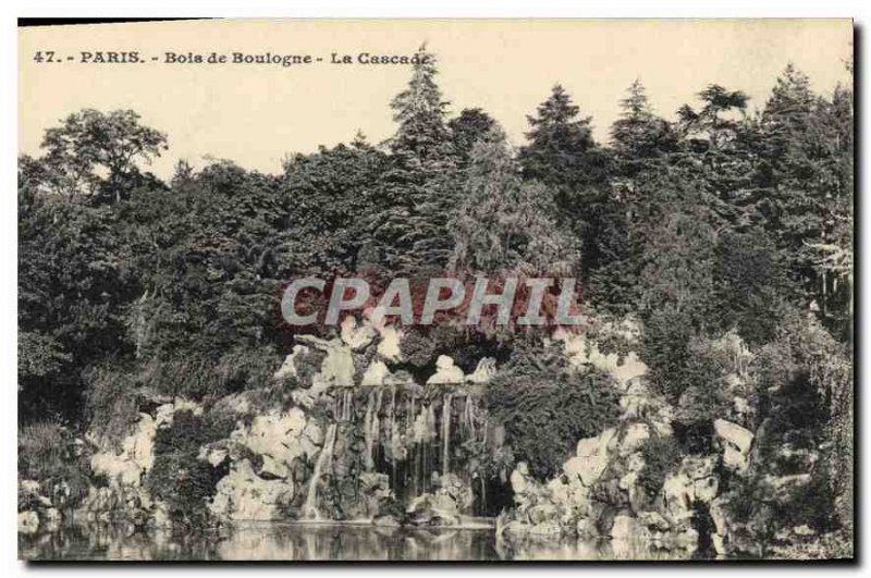 Postcard Old Paris Bois de Boulogne La Cascade