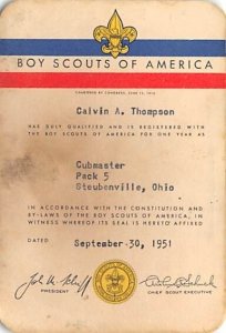 Approx. Size: 2.5 x 3.5 Boy Scouts of America Calvin a Thompson Late 1800's T...