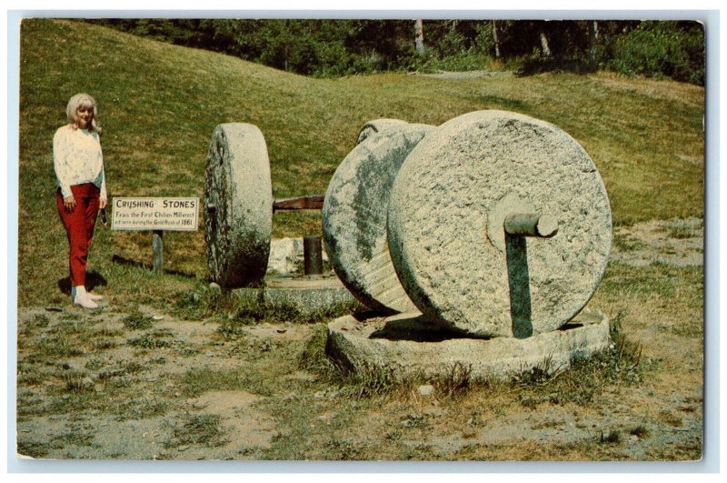 c1950's Crushing Stones The Ovens Riverport Nova Scotia Canada Vintage Postcard