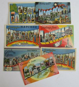 LOT of 37 VINTAGE GREETINGS POSTCARDS TX AL NC SC GA MO MS TN