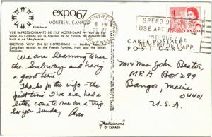 Expo 67 Montreal Canada View of France, Haiti, British Pavilions Postcard N07