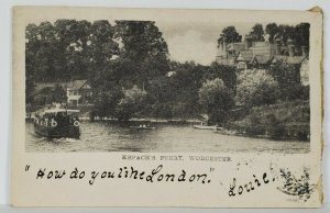 Worcester Kepack's Ferry Victorians Boating 1903 to Shaftesbury Est Postcard S2