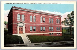 Vtg Ligonier PA American Telephone Telegraph Building Repeating Station Postcard