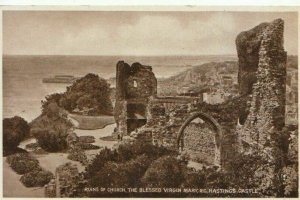 Sussex Postcard - Ruins of Church - Hastings Castle - Ref TZ4661