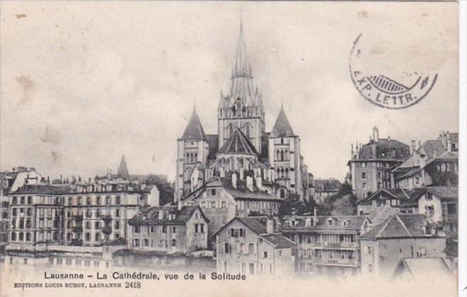 Switzerland Lausanne La Cathedrale vue de la Solitude 1909