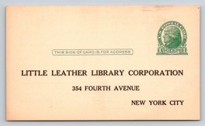 Little Leather Library Corporation  New York City   Postcard