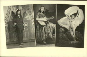 Vaudeville Act Lita Von Homberg Multi View Semi Nude Postcard