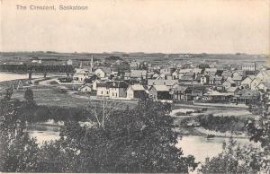 Saskatoon Canada The Crescent Scenic View Antique Postcard J46352