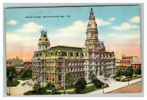 Vintage 1930's Postcard Courthouse Building Indianapolis Indiana