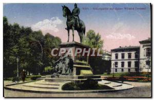 Old Postcard Kiel Schlossgarten und Kaiser Wilhelm Denkmal