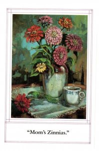 Moms Zinnias By Lowell Davis Floral Postcard