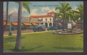 Florida Lake Worth, Lake Avenue with older cars pm1941 ~ Linen