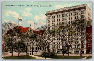 Columbus Ohio~US Post Office & Hartman Theater Building~Vintage Postcard