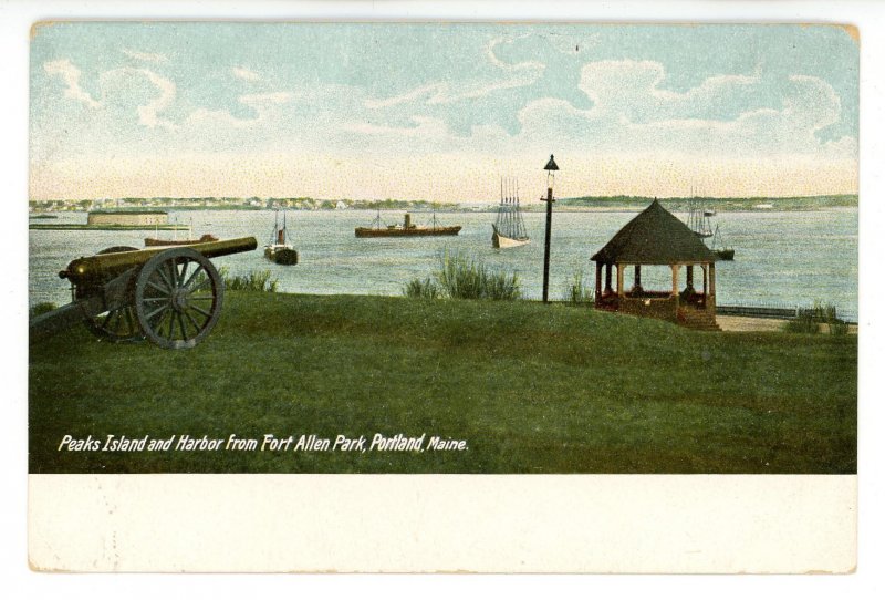 ME - Peaks Island & Harbor from Fort Allen Park, Portland