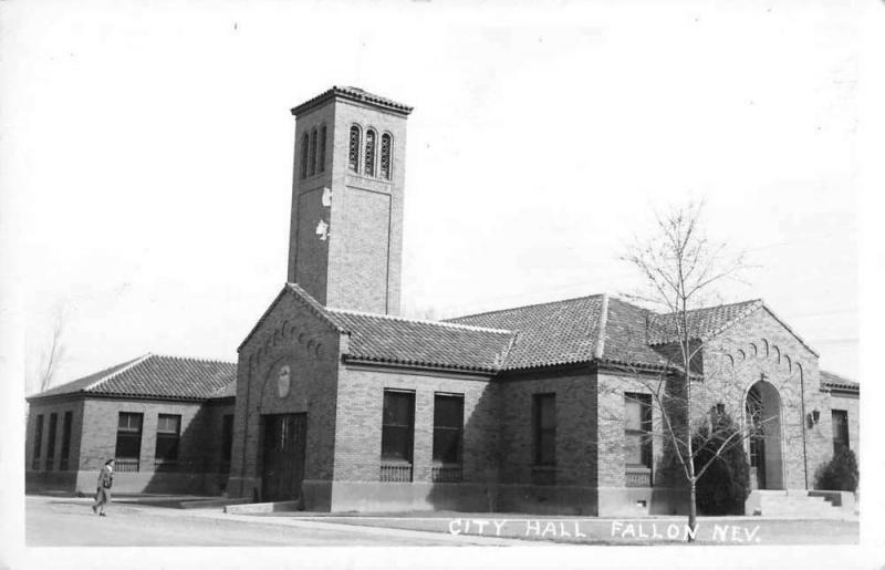 Fallon Nevada City Hall Real Photo Vintage Postcard JE228356