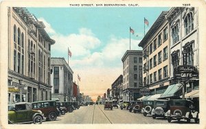 San Bernardino CA~Third Street~Bradley's Cafe~Soda~Candy~Music~Radio~1920s