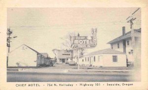 Chief Motel Highway 101 Seaside Oregon 1950s postcard