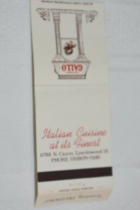 Trattoria Gallo Lincolnshire Illinois 30 Strike Matchbook Cover