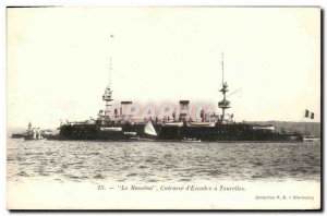 Old Postcard Boat squadron of Massena has turrets Breastplate