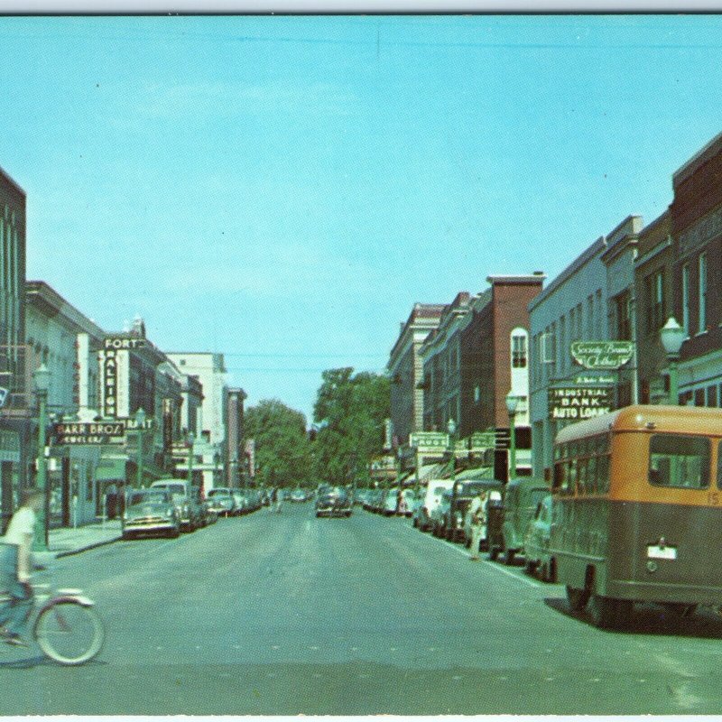 c1950s Elizabeth City, NC Downtown Main St Jack Taylor Chrome Cars Postcard A126