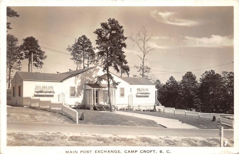 (Spartanburg) Camp Croft South Carolina~Main Post Exchange~1940 RPPC-Postcard