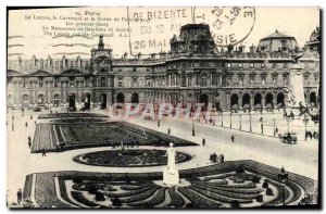 Old Postcard The Paris Louvre Carrousel and the statue of Paris