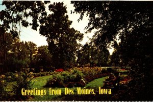 Iowa Des Moines Greetings Showing Fleur Drive Park