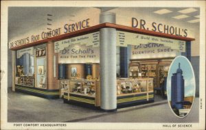 Chicago IL 1933 World's Fair DR. SCHOOL Shoes Linen Advert Postcard USED