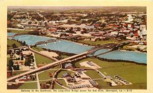 Aerial View Gateway Southwest Shreveport Louisiana Dexter 1940s Postcard 13646