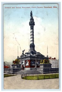 1908 Soldiers And Sailors Monument Public Square Cleveland Ohio OH Postcard 